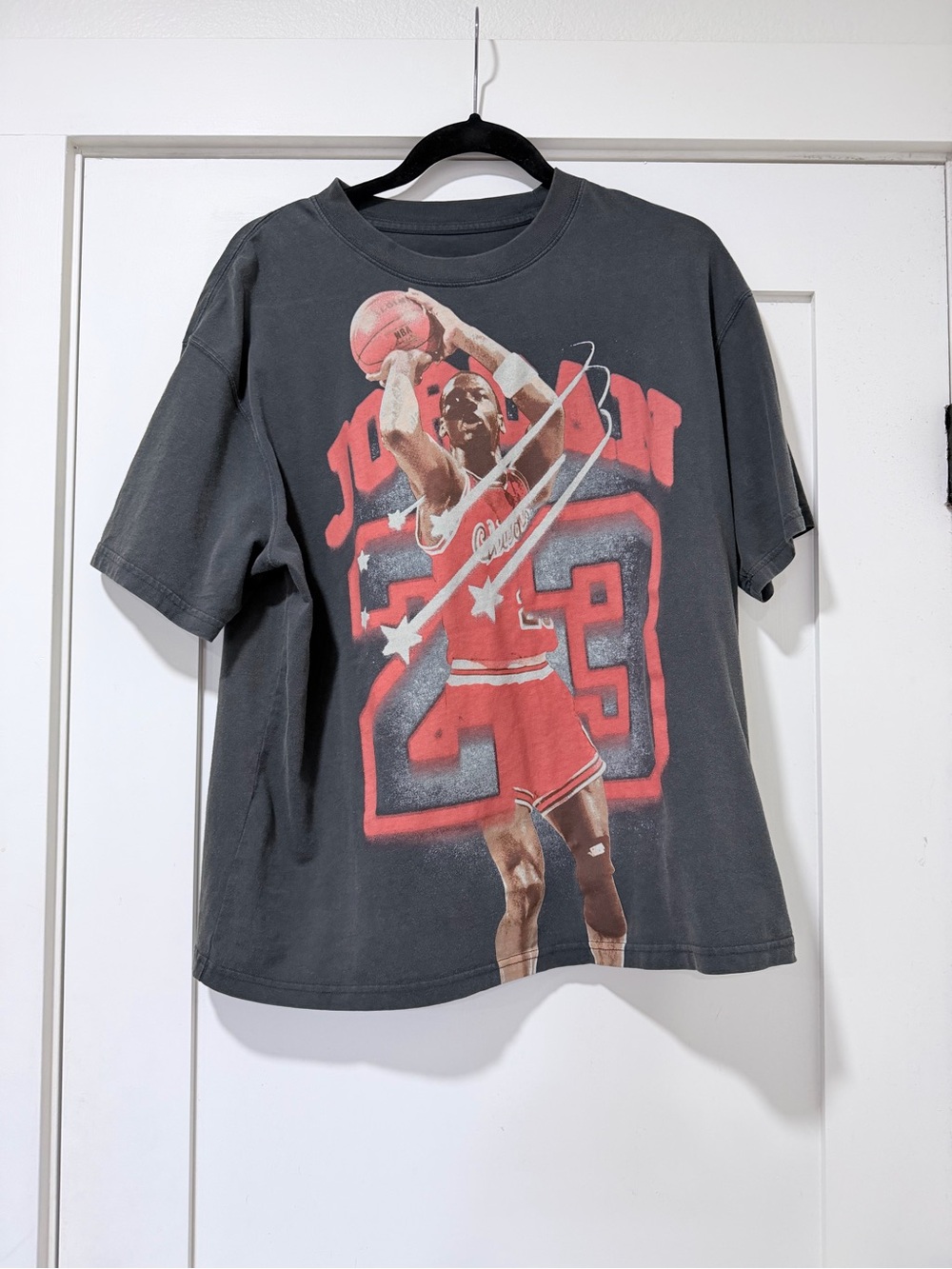 Jordan Black Tee with Red Michael Jordan Graphic